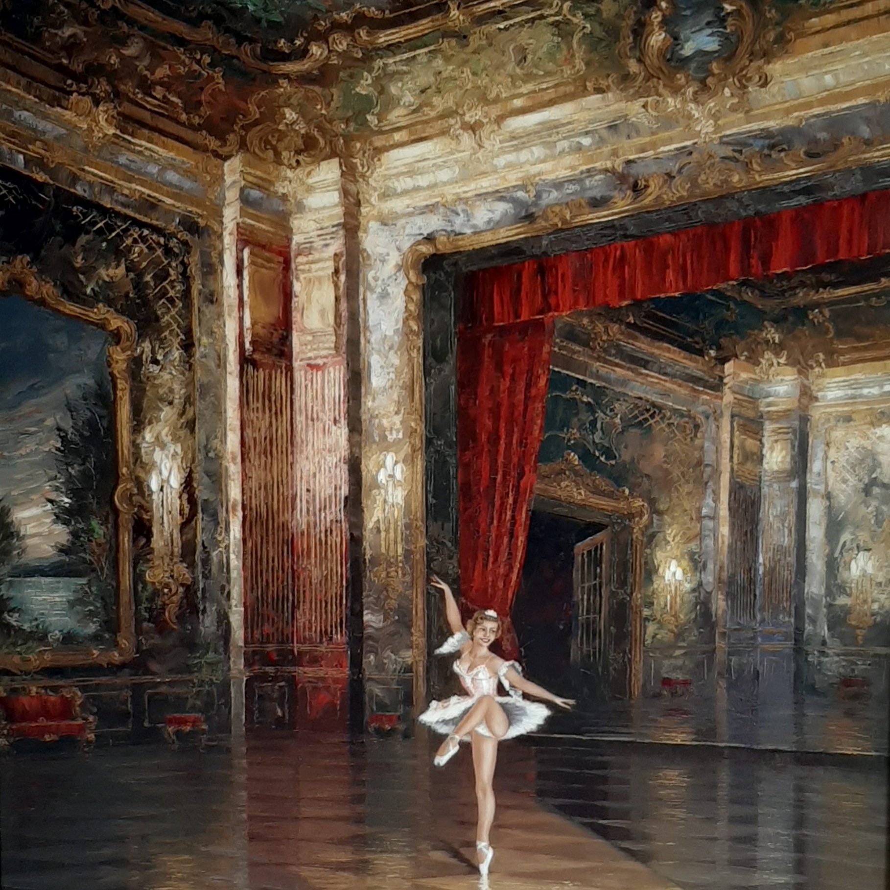 Ballerina im Saal