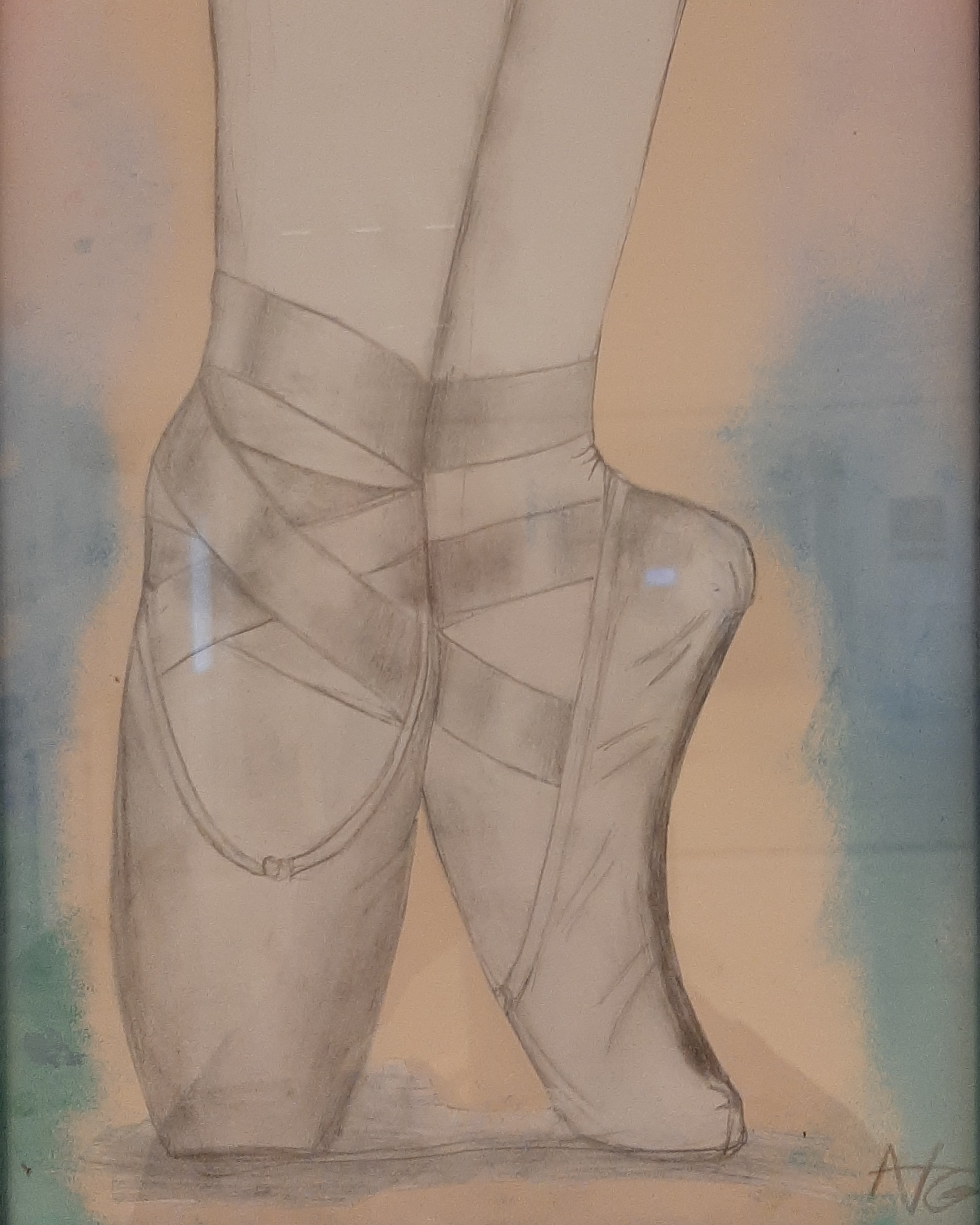 Zeichnung von Spitzenschuhen